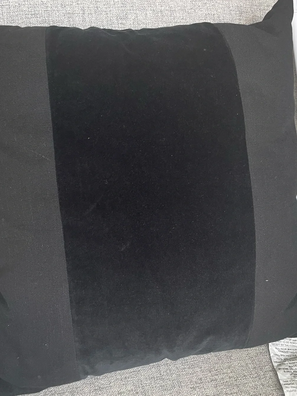 EUC Crosby St exclusively @Home Black Velvet Accent Pillow~#3 ~ 23&1/2” X 24”